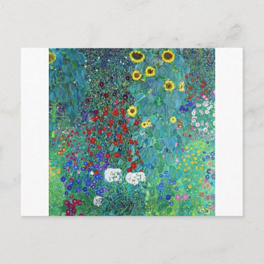 農園ひまわり付きグスタフクリムト ポストカード (正面)