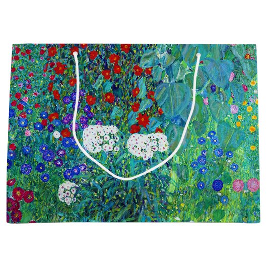 農園ひまわり花グスタフクリムトラージ ラージペーパーバッグ (正面)