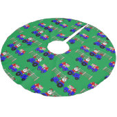 農園サンタオントラクターとギフトツリースカート ブラッシュドポリエステルツリースカート (アングル)