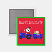 農園サンタオントラクターとギフト マグネット (正面/裏面)