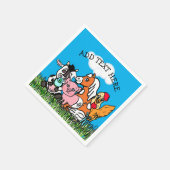 農園パーソナライズされた動物の赤ちゃんシャワー スタンダードカクテルナプキン (角)