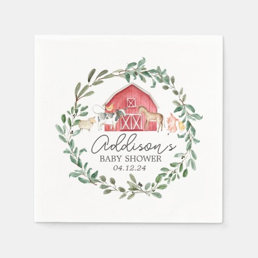 農園モダンのナプキンには農園の紙用品があり スタンダードカクテルナプキン (正面)