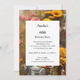 農園モダン誕生会の花 招待状