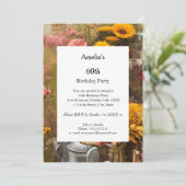 農園モダン誕生会の花 招待状 (スタンド正面)