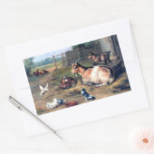 農園ヤギのキッズハト 長方形シール (封筒)