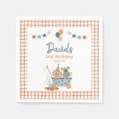 農園動物の誕生日パーティー動物愛好家 スタンダードカクテルナプキン (正面)