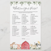 農園動物の赤ちゃんシャワーあなたの財布の中にあるものを (正面)