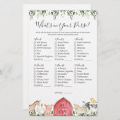 農園動物の赤ちゃんシャワーあなたの財布の中にあるものを (正面/裏面)