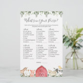 農園動物の赤ちゃんシャワーあなたの財布の中にあるものを (スタンド正面)