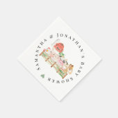 農園動物ベビーシャワー スタンダードカクテルナプキン (角)