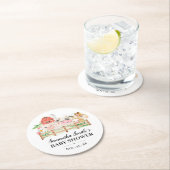 農園動物ベビーシャワー ラウンドペーパーコースター (インサイチュ)