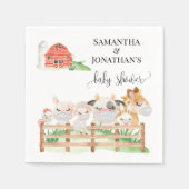 農園動物ベビースシャワー スタンダードカクテルナプキン (正面)