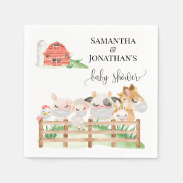 農園動物ベビースシャワー スタンダードカクテルナプキン