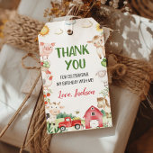 農園動物納屋周囲の庭誕生日パーティーありがとう ギフトタグ