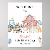 農園動物納屋周囲の庭誕生日パーティーへようこそ ポスター (正面)