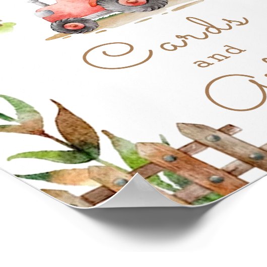 農園男女兼用誕生日パーティーカードとギフト ポスター (角)