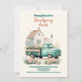 農園素朴の友人たちに感謝祭のディナー 招待状 (正面)