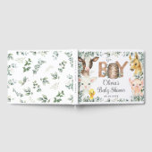 農園素朴動物舎の緑の男の子の赤ちゃんシャワー ゲストブック (全面)