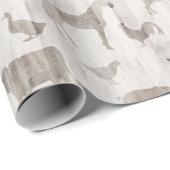 農園素朴動物 – ホワイトウォッシュウッドギフトラップ ラッピングペーパー (ロールコーナー)