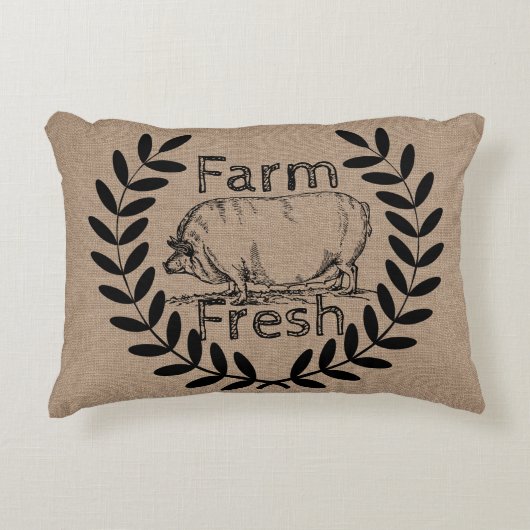 農園素朴生豚とローレル アクセントクッション (正面)