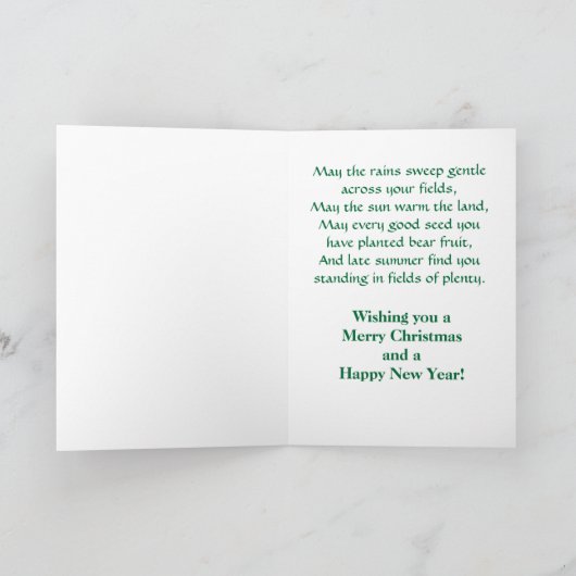 農園賛美のクリスマス シーズンカード (内部)