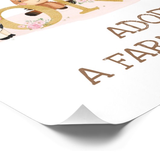 農園1歳の誕生日に家畜の看板を採用 フォトプリント (角)