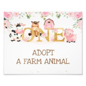 農園1歳の誕生日に家畜の看板を採用 フォトプリント (正面)