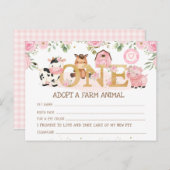 農園1歳の誕生日に家畜証明書を交付 ポストカード (正面/裏面)