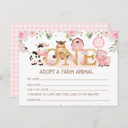 農園1歳の誕生日に家畜証明書を交付 ポストカード (正面/裏面)