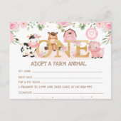 農園1歳の誕生日に家畜証明書を交付 ポストカード (正面)