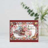 農園、フルーツ、ピンクムスサンクスギビング シーズンポストカード (スタンド正面)