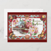 農園、フルーツ、ピンクムスサンクスギビング シーズンポストカード (正面/裏面)