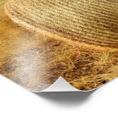 農地に干し草の俵 フォトプリント            (角)