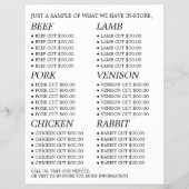 農地の風景、農家と肉屋の広告 チラシ (裏面)