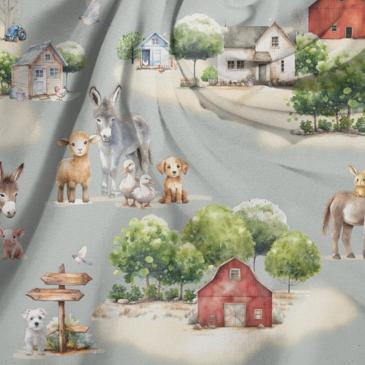 農地ブルーシームレスパターン ファブリック