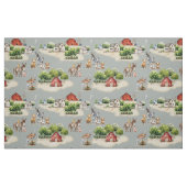 農地ブルーシームレスパターン ファブリック (ファットクウォーター)