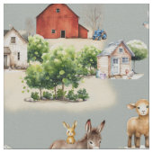 農地ブルーシームレスパターン ファブリック (クローズアップ)