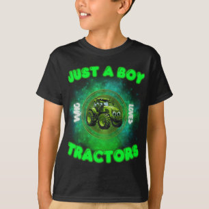 農場おもしろい好きトラクターLifを愛する少年 Tシャツ