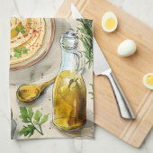 農場からテーブルフムスレシピ：アラビアフオーガニックィード キッチンタオル (四つ折り)