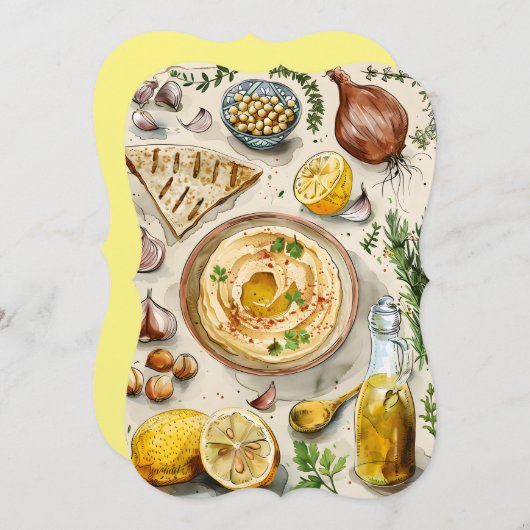 農場からテーブルフムスレシピ：アラビアフオーガニックィード 招待状 (正面/裏面)