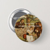 農場から直進する新鮮な牛乳 缶バッジ (正面&裏面)