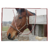 農場でかわいい馬たち ラージペーパーバッグ (裏面)