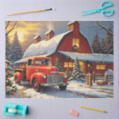 農場でのクリスマス 薄葉紙 (クラフト)