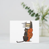 農場でのハロウィーン(ヴィンテージハロウィンカード) ポストカード (スタンド正面)