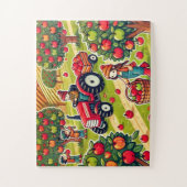 農場でのリンゴの収穫 ジグソーパズル (縦)