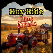 農場での家族のクリスマス オーナメントカード