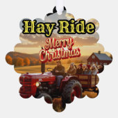 農場での家族のクリスマス オーナメントカード (裏面)