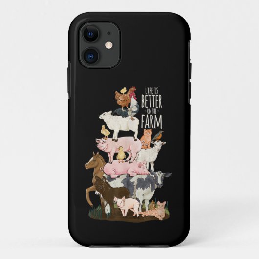 農場での生活は最高！かわいい動物、カントリー Case-Mate iPhoneケース (裏面)