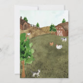 農場での結婚式招待状 - ブルネット・ブルドッグ 招待状 (裏面)
