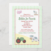 農場での1日5x7納屋周囲の庭ベビーシャワー 招待状 (正面/裏面)